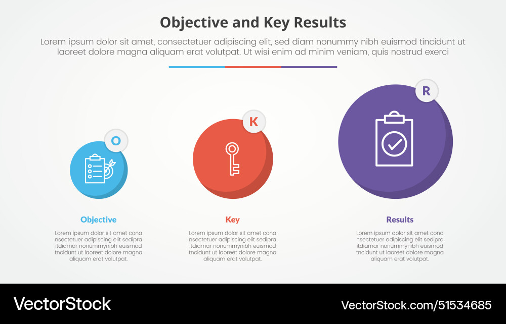 Okr objectives and key results framework Vector Image