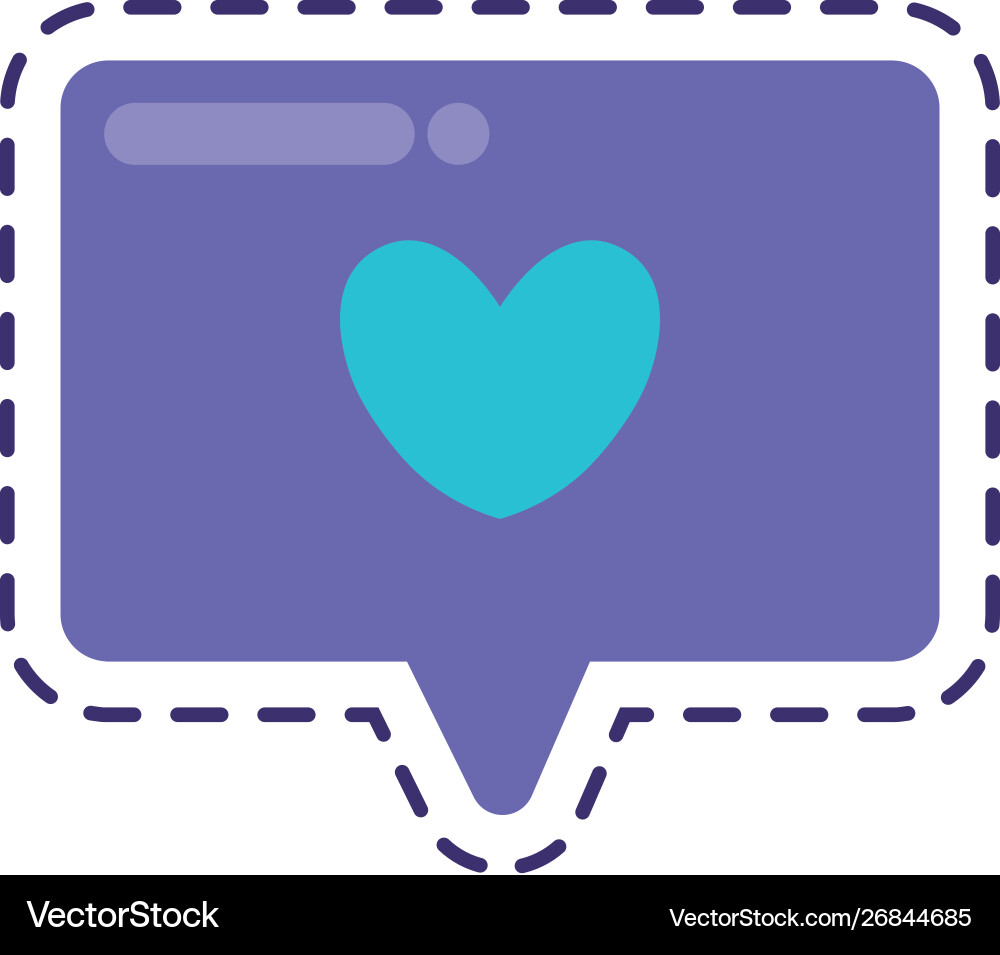 Patch speech bubble with heart isolated icon Vector Image