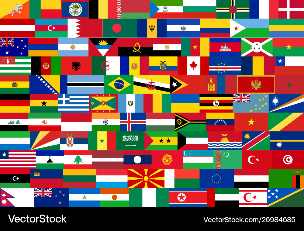 Set flags all countries Set flags all countries vector image