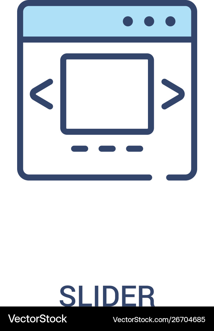 Slider concept 2 colored icon simple line element Slider concept 2 colored icon simple line element vector image
