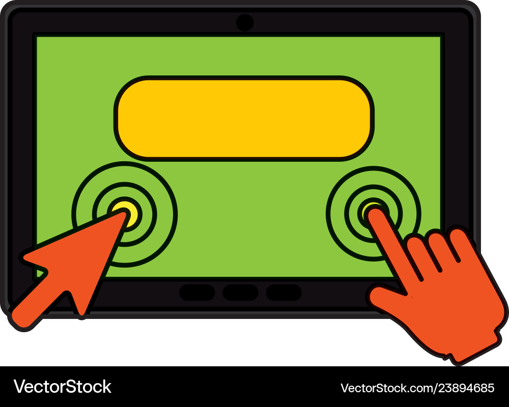 Tablet with cursor pointer Vector Image