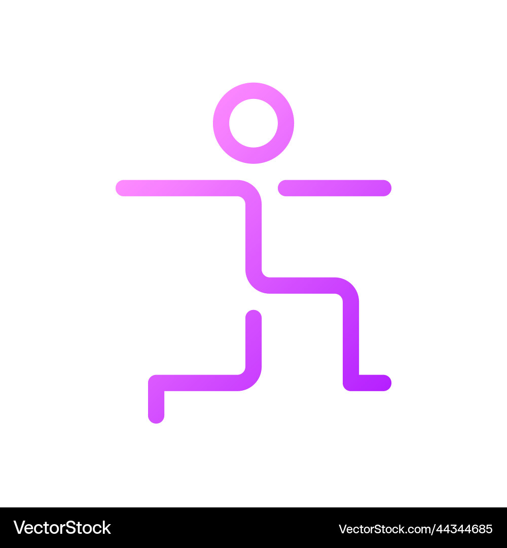 Warrior pose pixel perfect gradient linear ui icon Warrior pose pixel perfect gradient linear ui icon vector image