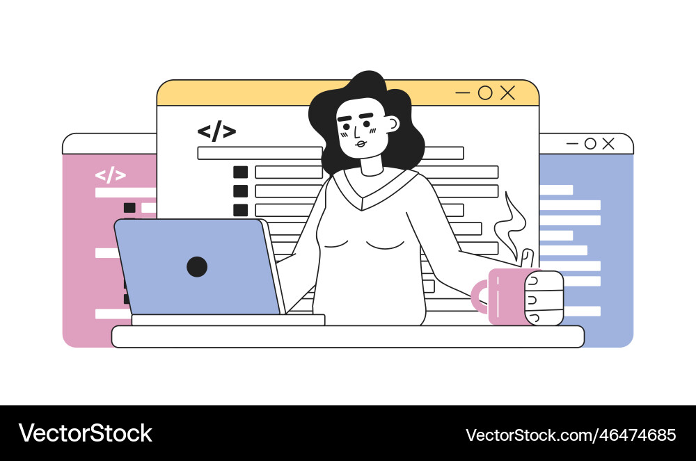 Writing code job line concept spot Writing code job line concept spot vector image