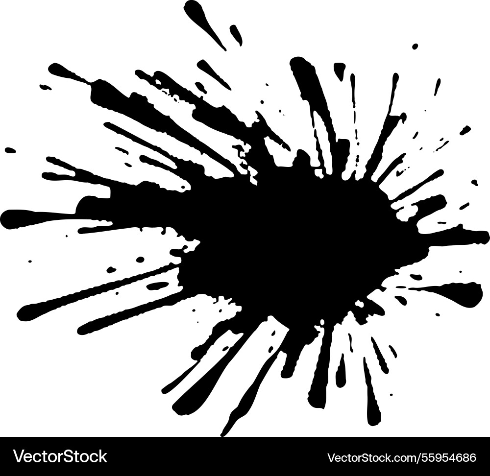 Black ink drops and paint splashes hand drawn Black ink drops and paint splashes hand drawn vector image