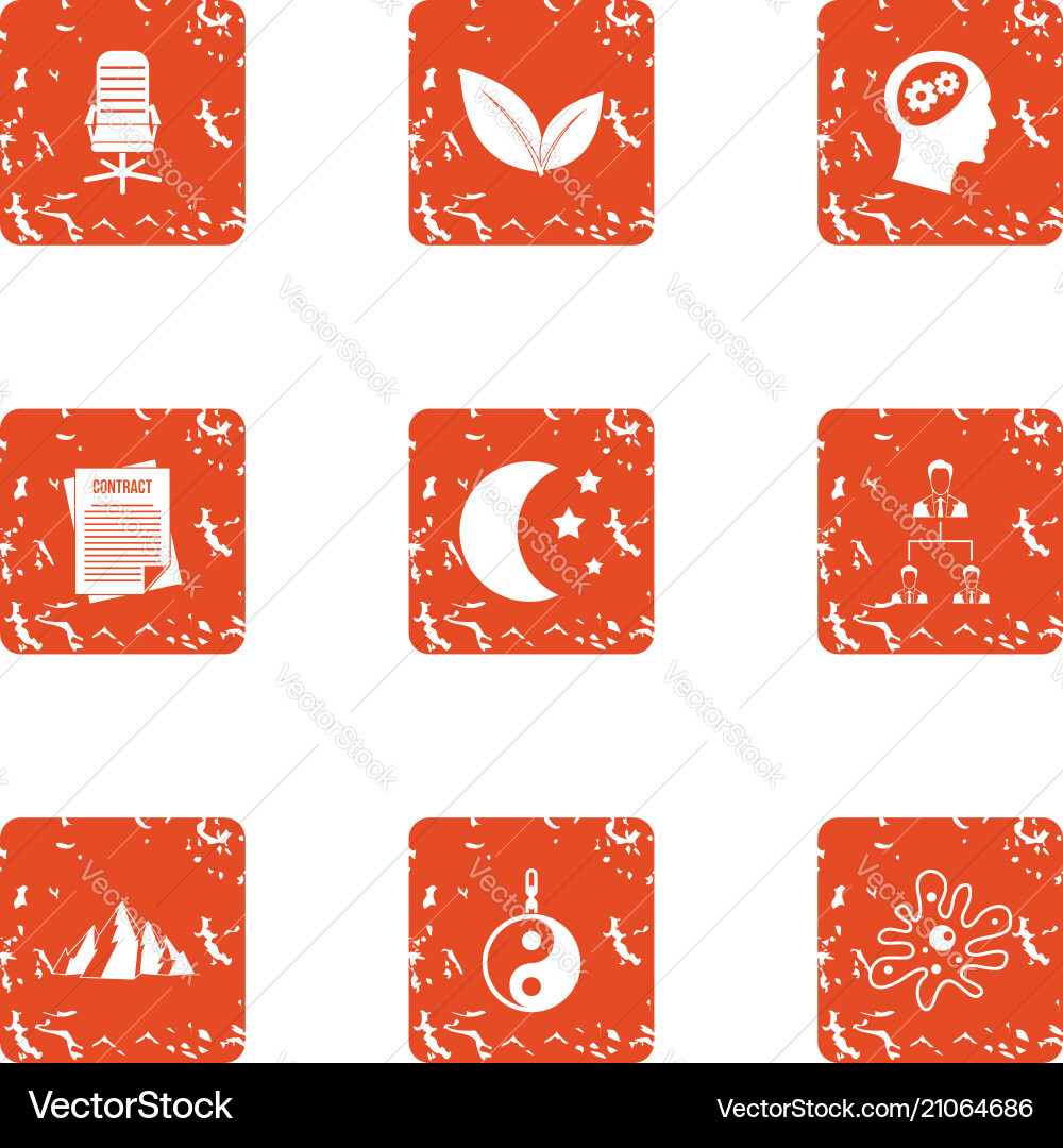 Brain icons set grunge style Brain icons set grunge style vector image