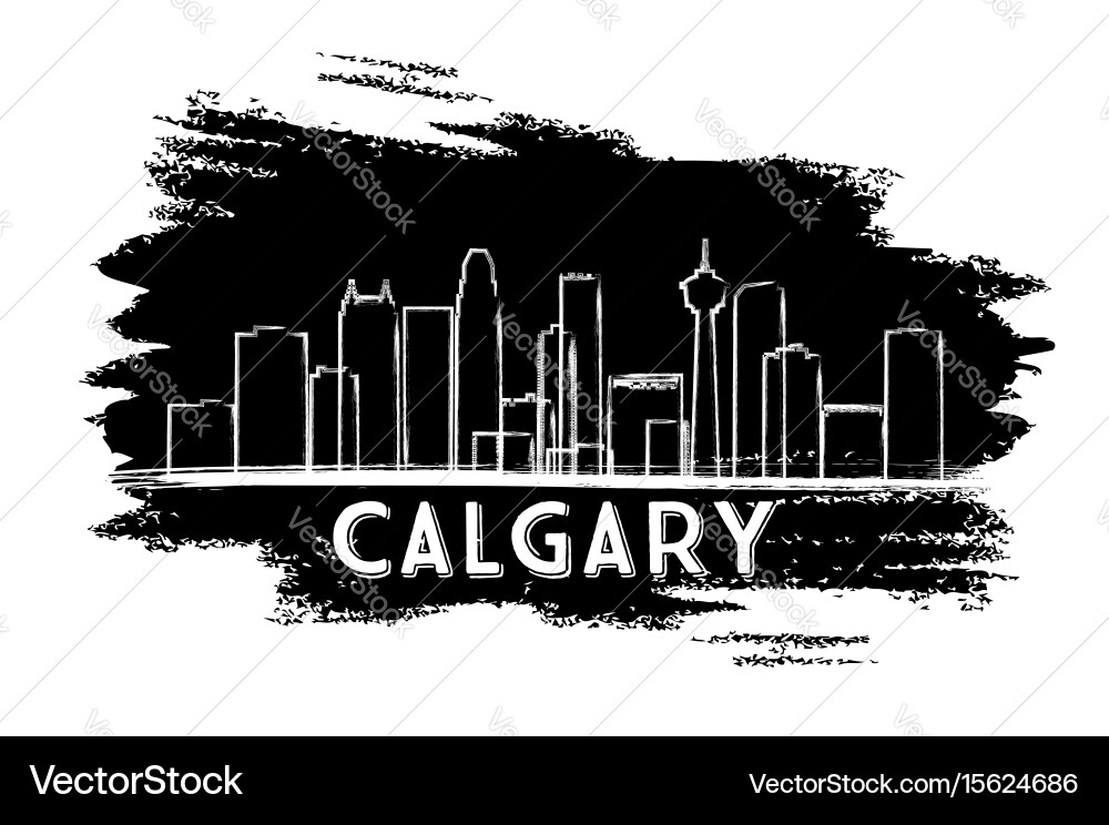 Calgary Skyline Silhouette Vector Image