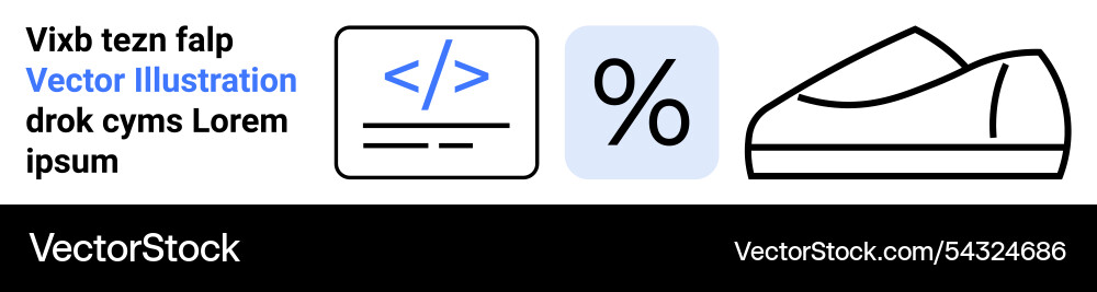 Coding icon with percentage mark and shoe outline Coding icon with percentage mark and shoe outline Vector Image