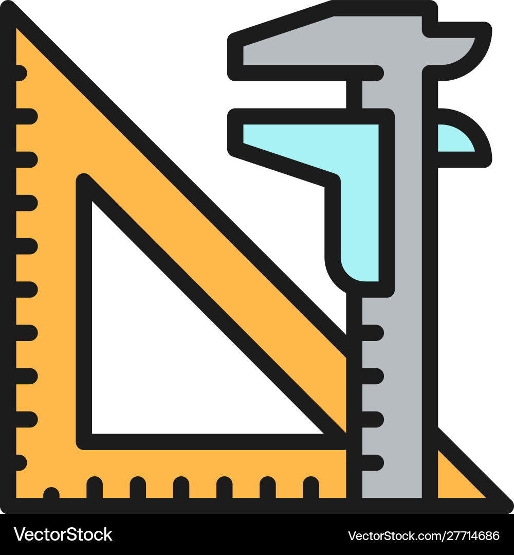 Engineering tools split key and triangular ruler Engineering tools split key and triangular ruler Vector Image