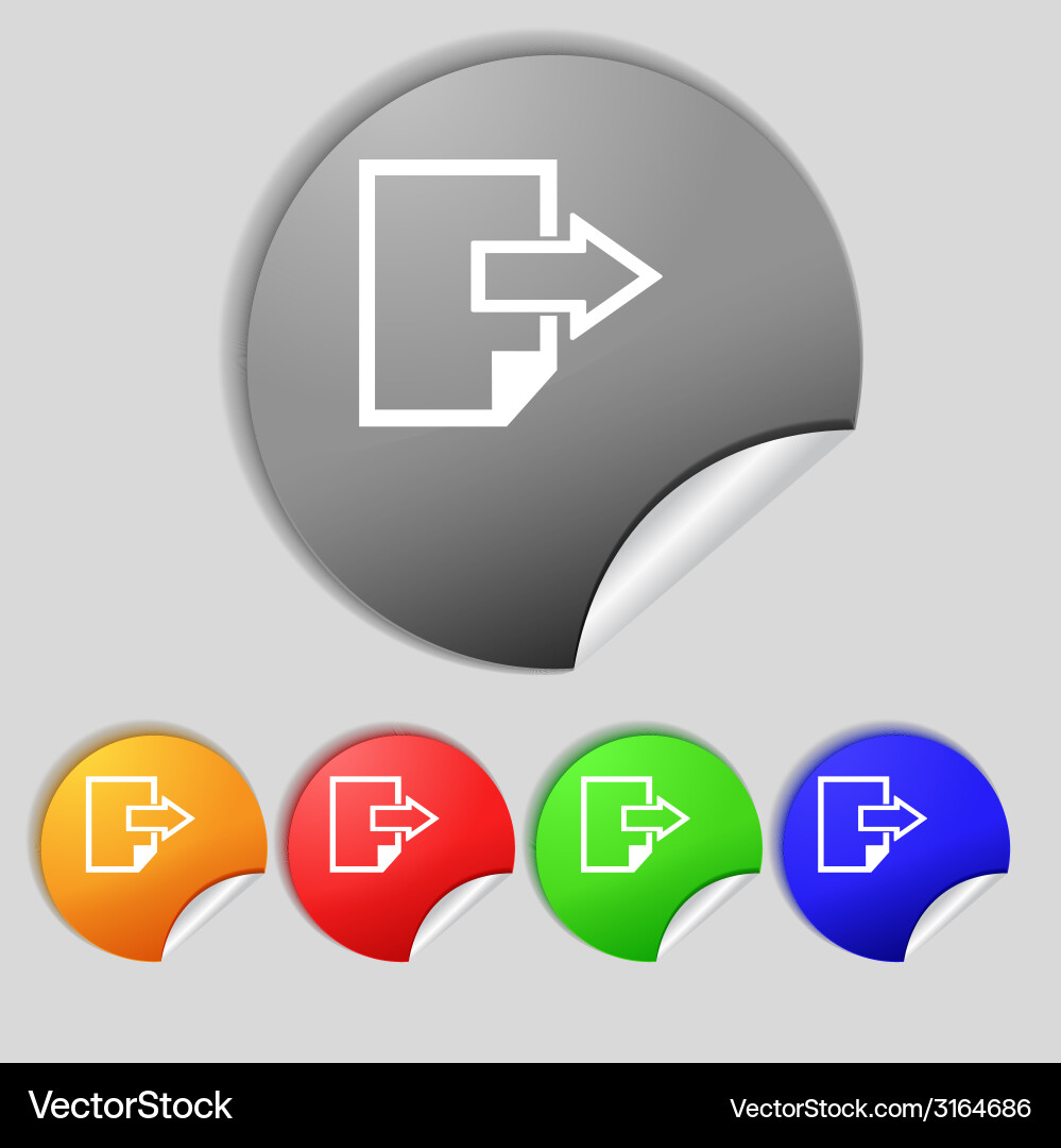 Export file icon document symbol set vector image