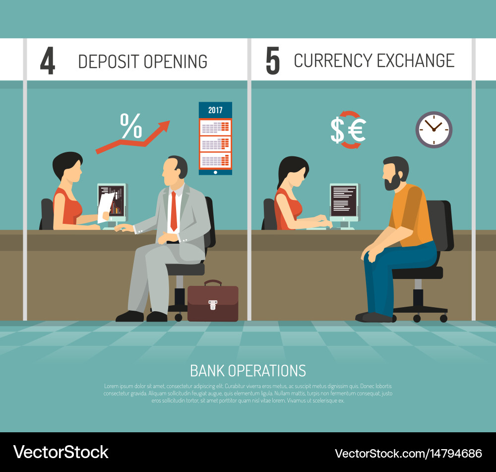 Flat bank Royalty Free Vector Image - VectorStock