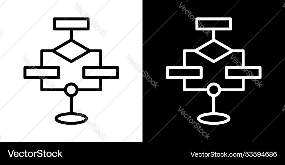 Flowchart thin line icon set Flowchart thin line icon set vector image
