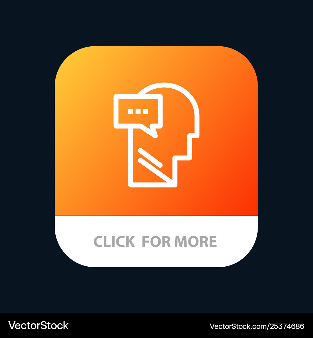 Geist Dialog innere Kopf mobile App-Taste android Geist Dialog innere Kopf mobile App-Taste android vektorbild