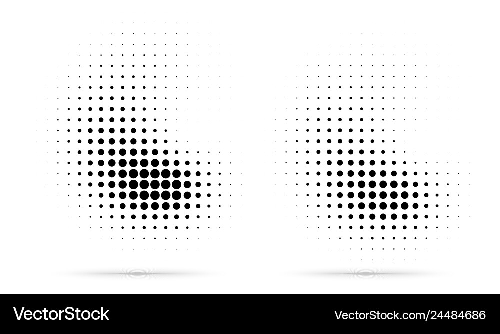 Halftone dots curve pattern texture background set Halftone dots curve pattern texture background set vector image