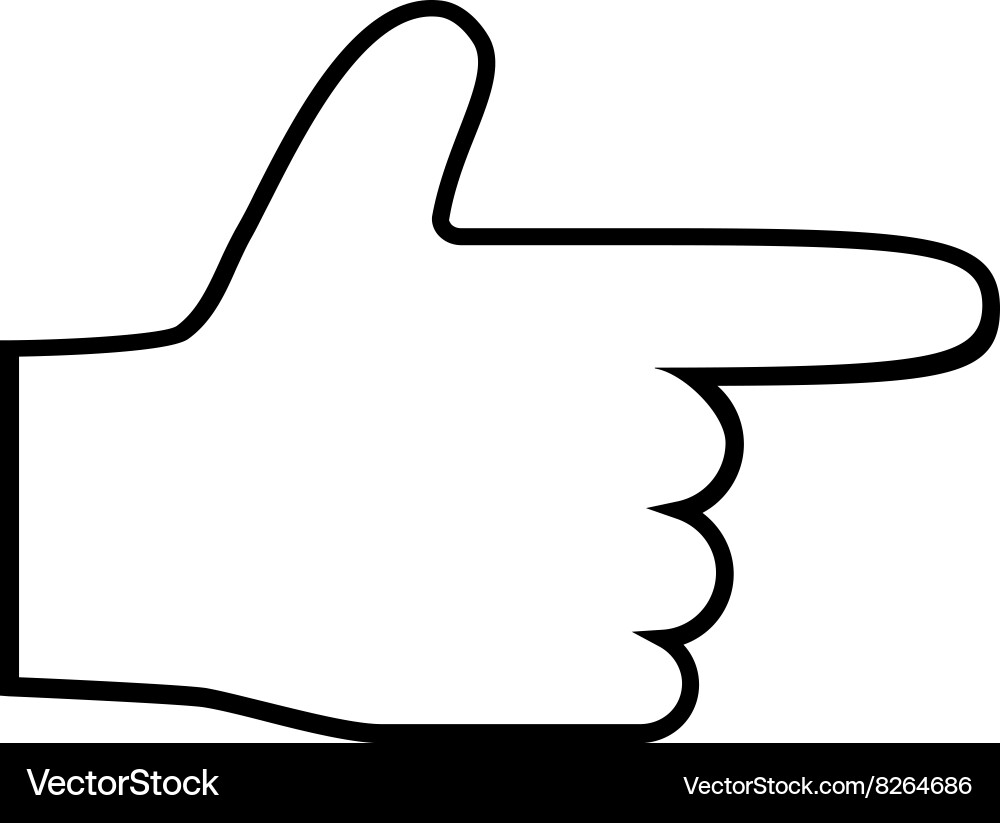 Hand pointer right contour icon vector image
