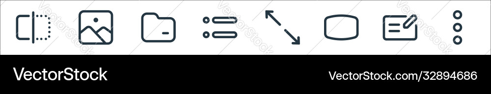 Interface line icons linear set quality Interface line icons linear set quality vector image