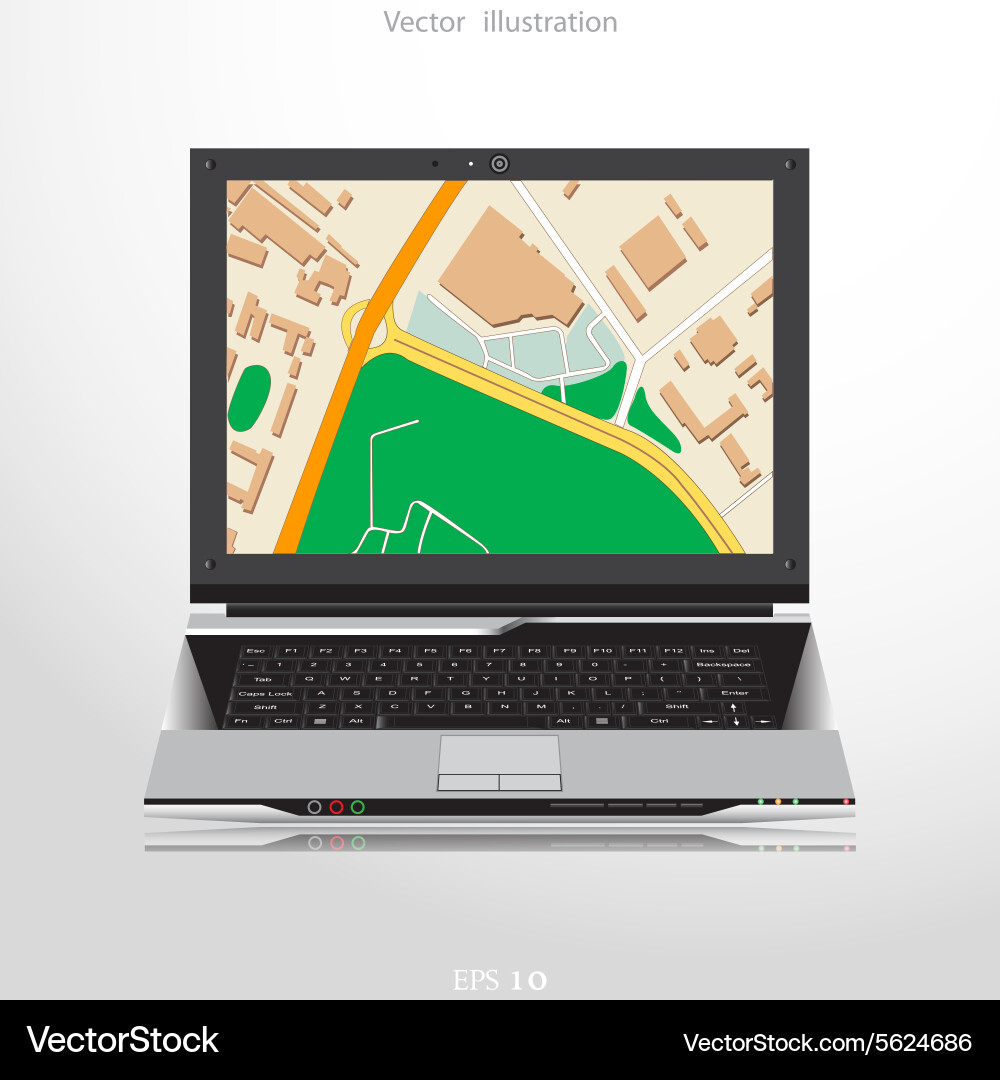 Navigation background with mobile device vector image
