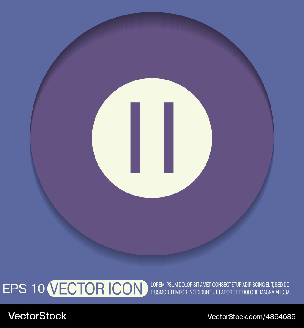 Pause sign web icon on background Vector Image