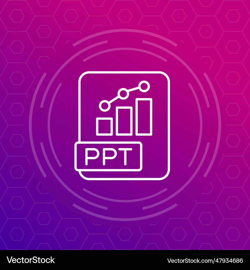 Ppt file format icon presentation and slides Vector Image
