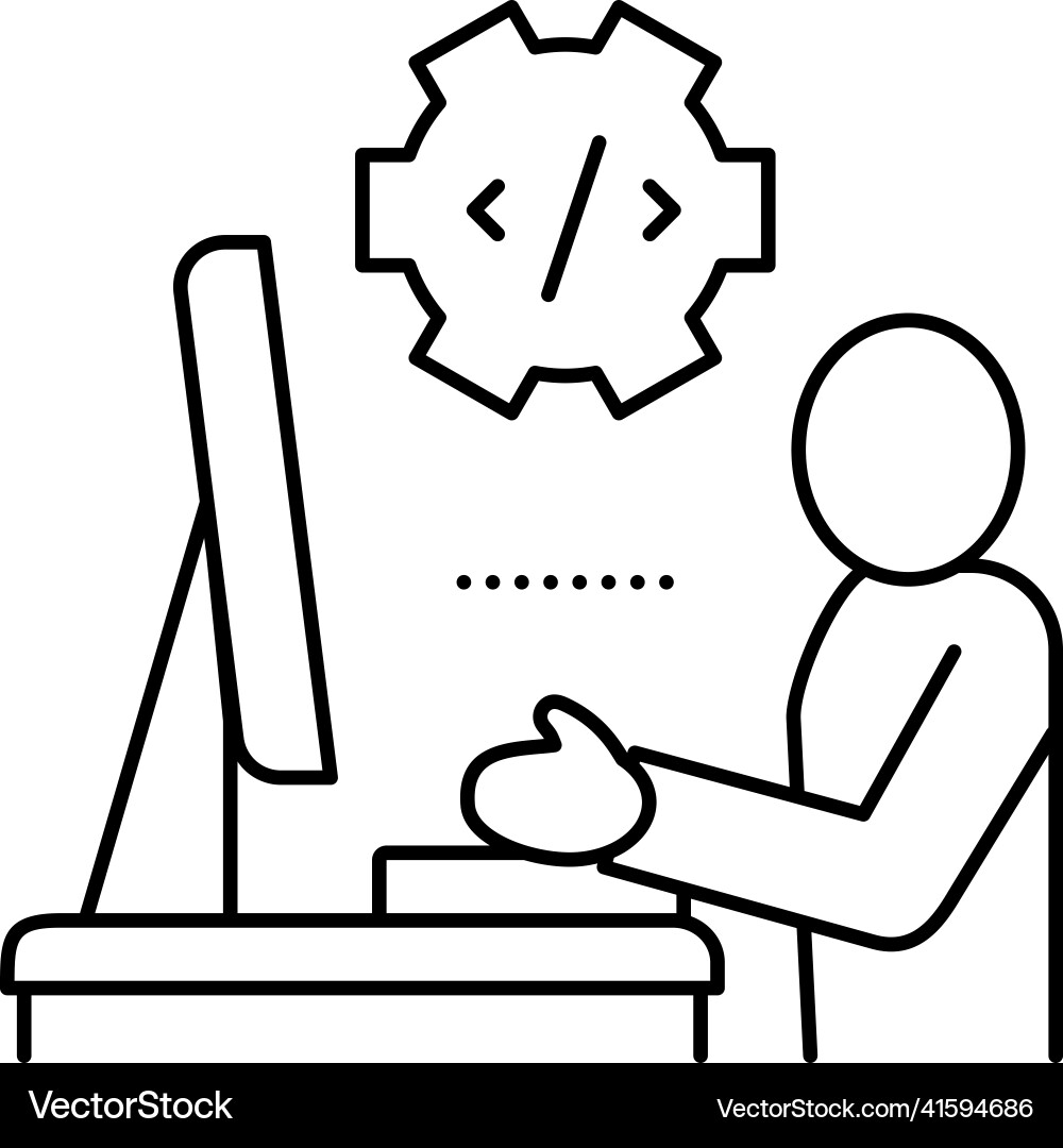 Programmer coding and development line icon Programmer coding and development line icon vector image
