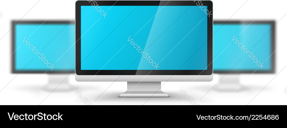 Row of computer displays Vector Image