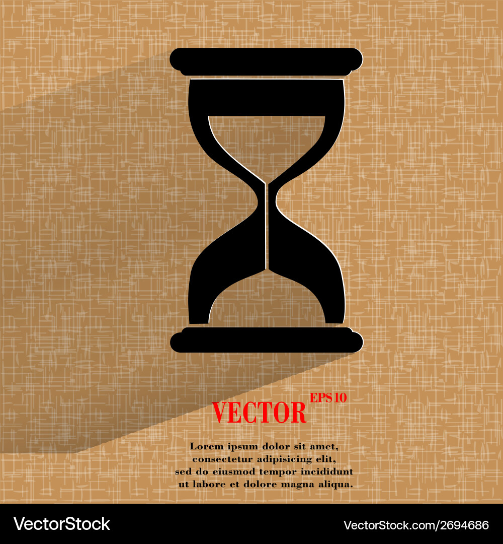 Sand clock glass timer flat modern web button vector image