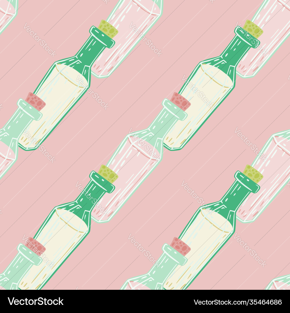 Seamless elixir pattern with white and green Vector Image