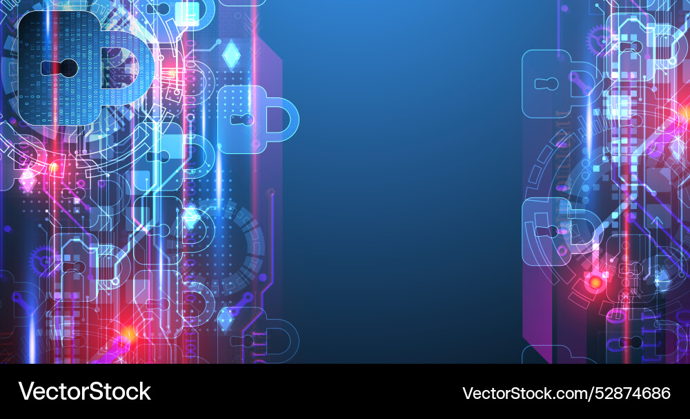Secure digital background virtual confidential Secure digital background virtual confidential vector image