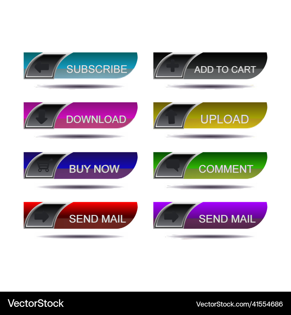 Set of website buttons vector image