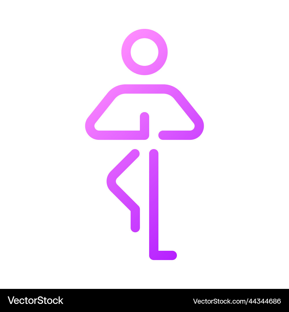 Tree pose pixel perfect gradient linear ui icon Tree pose pixel perfect gradient linear ui icon vector image