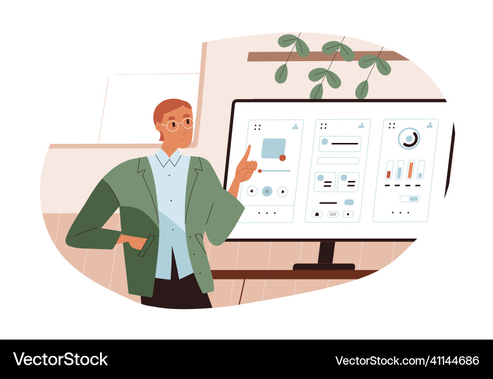 Website Interface Developer Vector Image