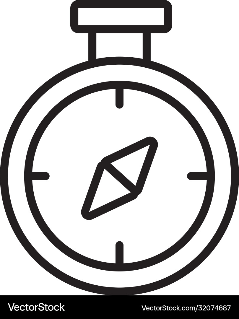 Chronometer timer line style icon Vector Image