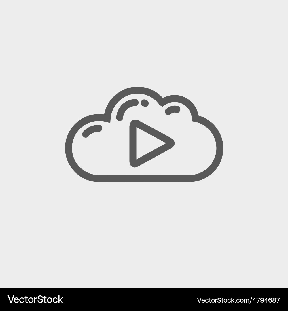 Cloud with arrow pointing to the right thin line Vector Image