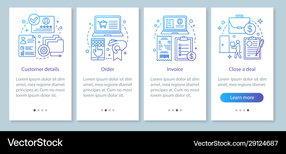 CRM Mobile App Screen Template - Order & Invoice Vector Image