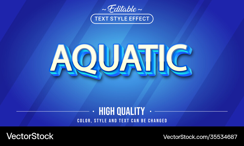 Editable text style effect - aquatic Editable text style effect - aquatic Vector Image