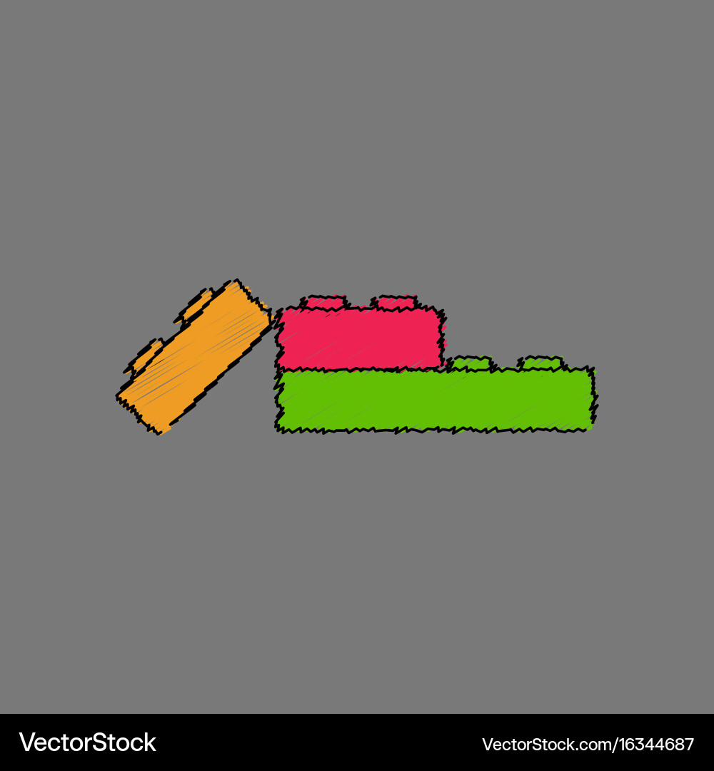 Flat Lego Construction Toy Icon vector image
