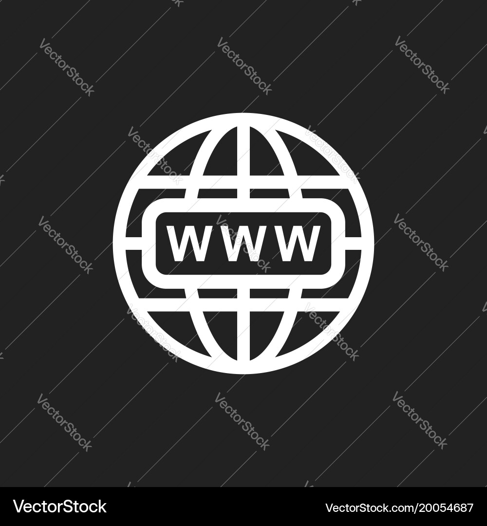 Go to web icon internet flat for website on black Vector Image