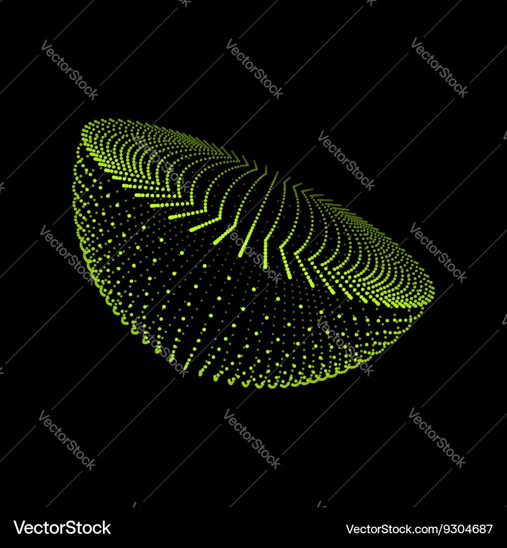Half-sphere consisting of points abstract grid vector image