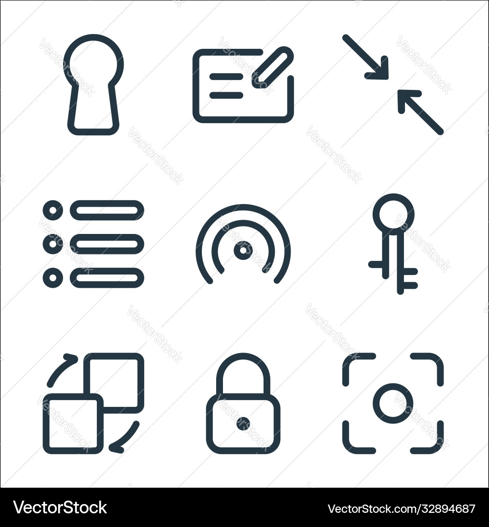 Interface line icons linear set quality Interface line icons linear set quality vector image
