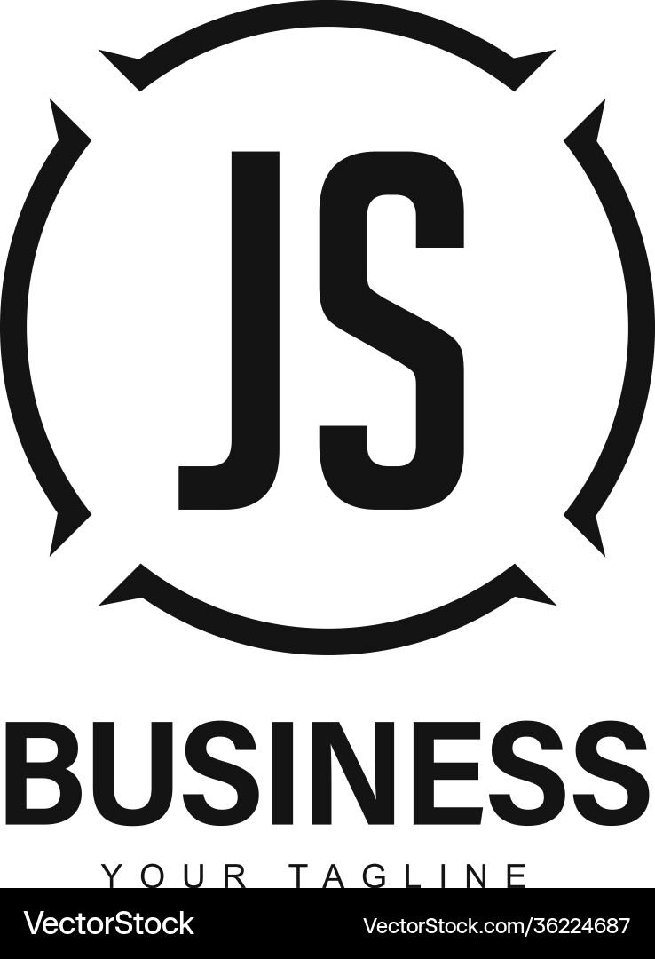 Js initial ein Logo-Design mit abstraktem Stil Vektorbild