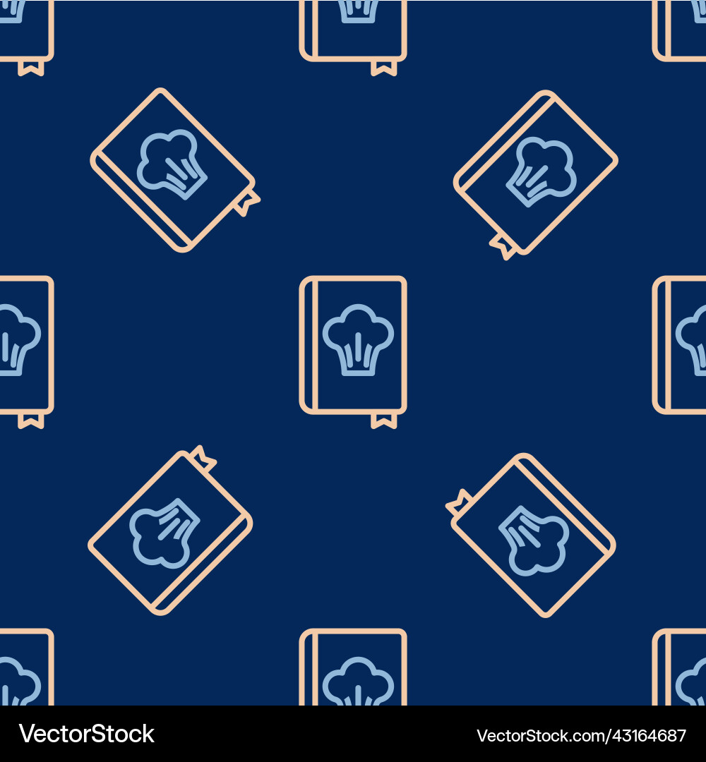 Line cookbook icon isolated seamless pattern Line cookbook icon isolated seamless pattern vector image