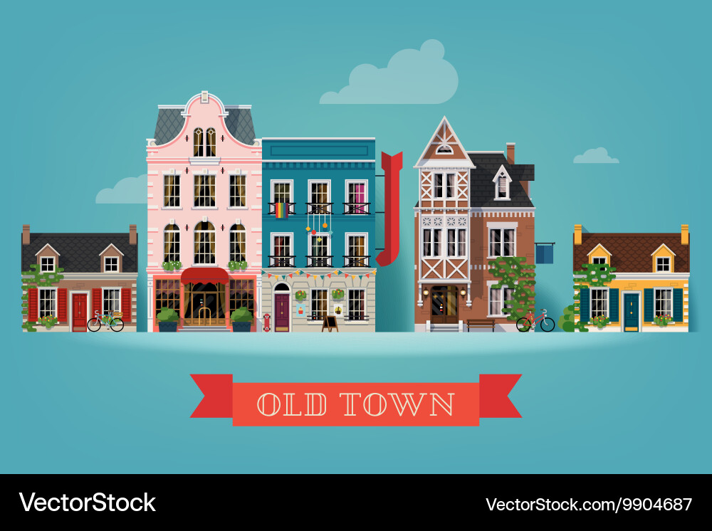 Old town Royalty Free Vector Image - VectorStock