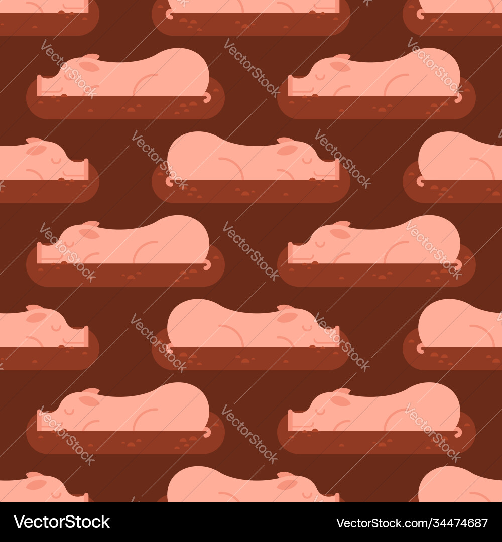 Pig in mud pattern seamless dirty puddle Pig in mud pattern seamless dirty puddle Vector Image