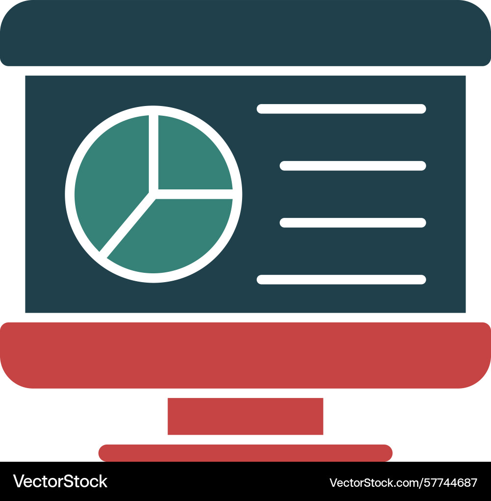 Presentation chart glyph multi color icon Vector Image