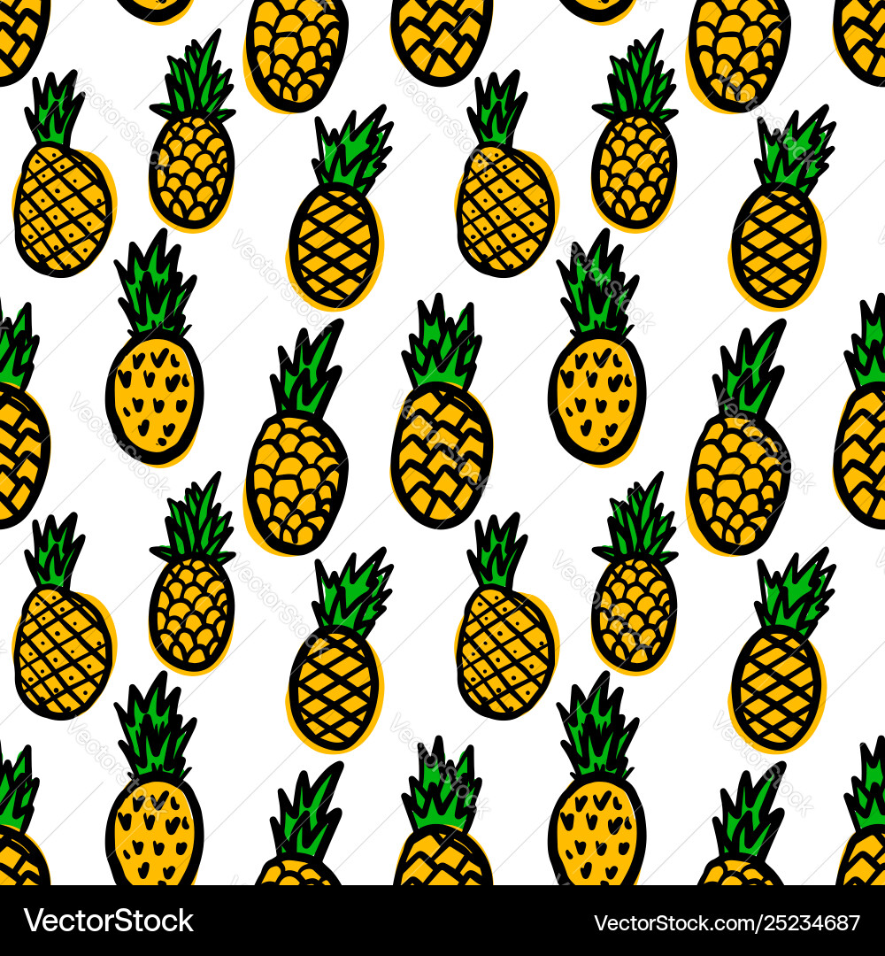 Seamless pattern with pineapples design element Seamless pattern with pineapples design element vector image
