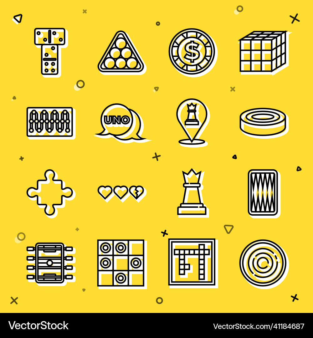 Set line checker game chips backgammon board Set line checker game chips backgammon board vector image