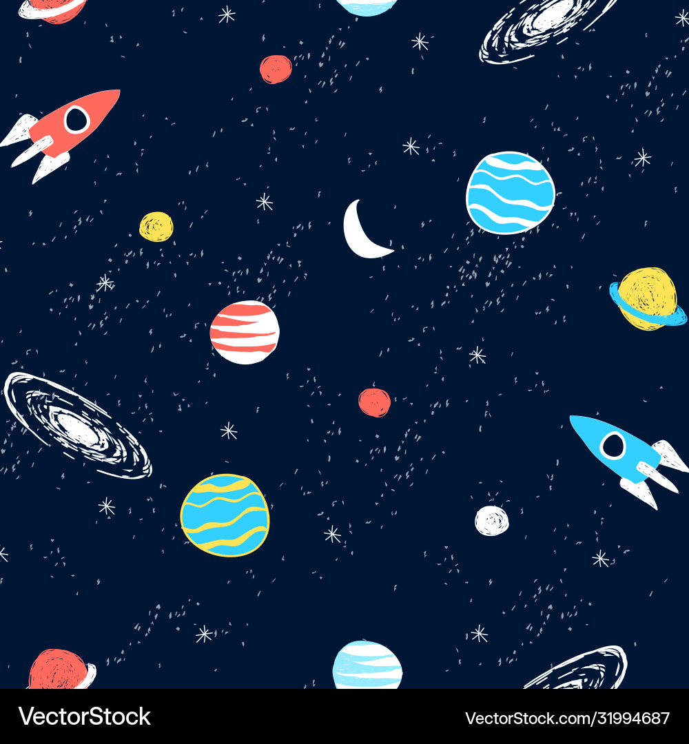 Space seamless pattern print design Space seamless pattern print design vector image