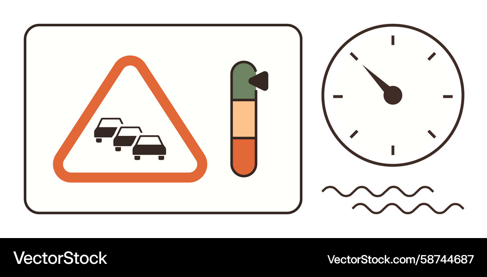 Traffic Congestion Indicator Sign Vector Image