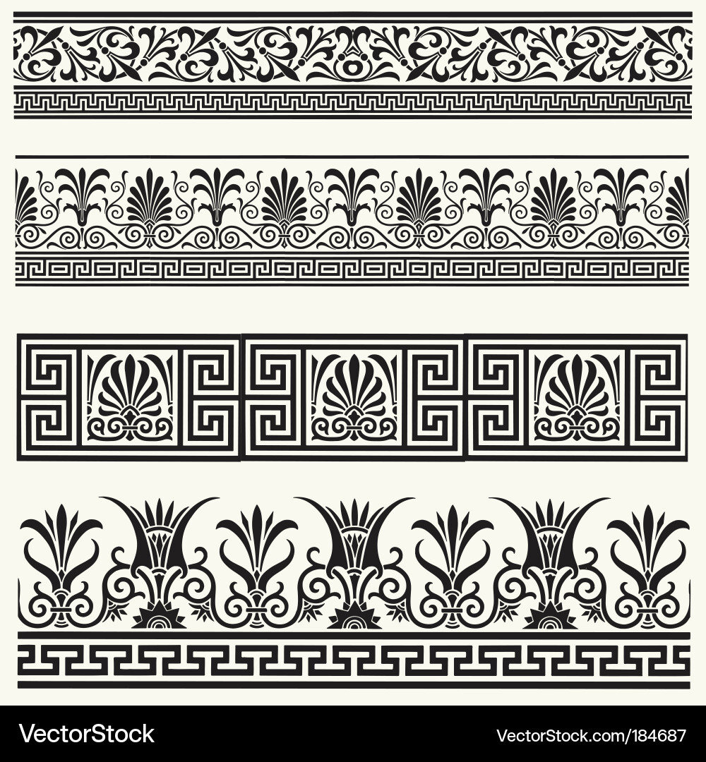 Vintage Scroll Border Elements vector image