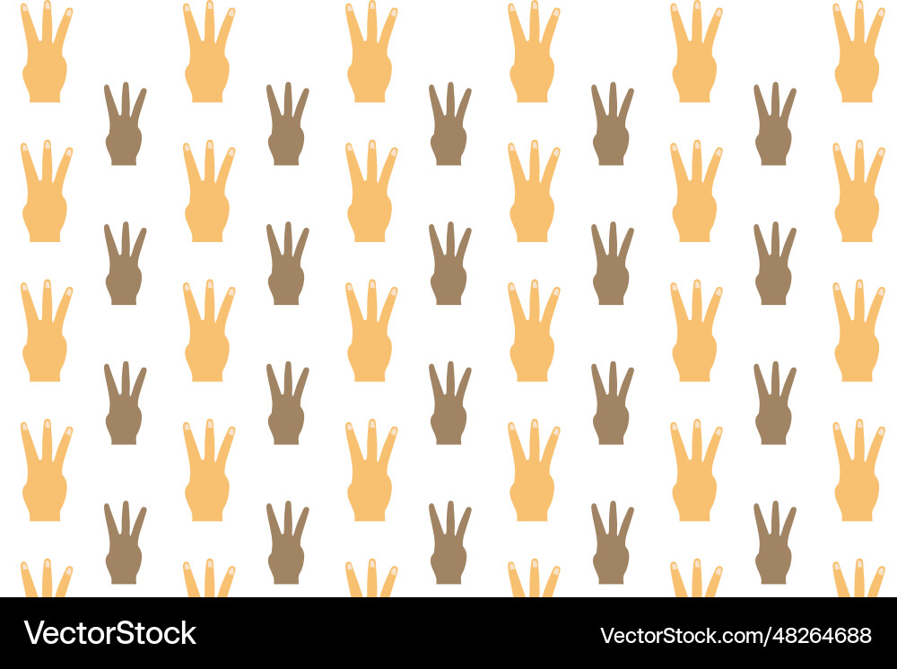 Abstract three finger hand pattern background Vector Image