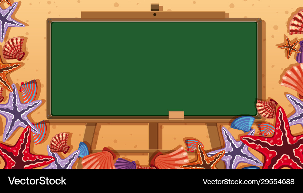 Border template with beach theme in background Border template with beach theme in background vector image